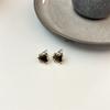 Elegant Lady-shaped Triangular Zircon Crystal Earrings That Go Well with Any Outfit. Small and Stylish Round Face Stud Earrings.