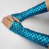 1 Paar Gotische Cosplay Halloween Bühnenperformance Party Armstulpen Meerjungfrau Fischschuppenmuster Fingerlos Lange Handschuhe Für Damen