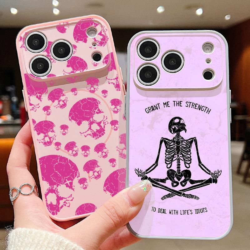 Strange Skull Pattern Magnetic Phone Case For iPhone 17 ProMax 16 15 14 13 Pro Max For Magsafe Wireless Charge Shockproof Cover