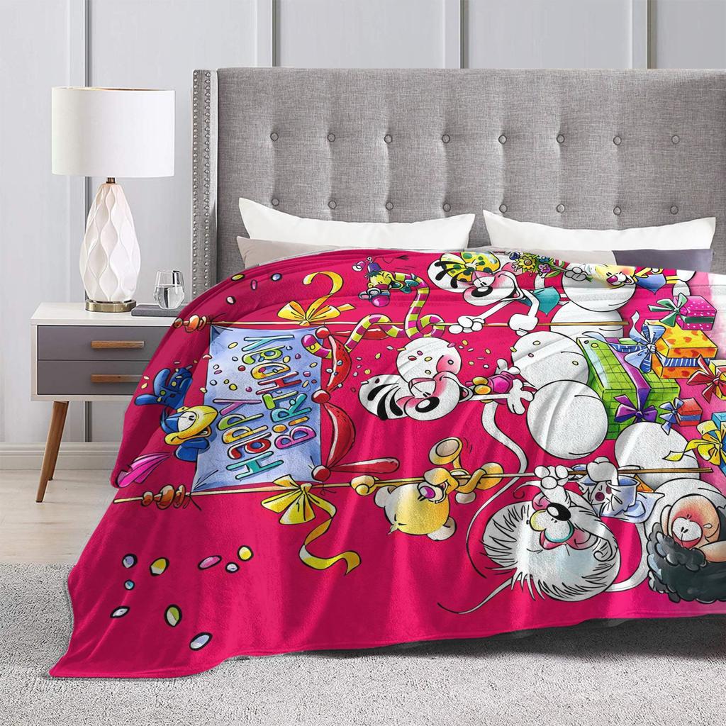 Diddl Happy Birthday Blanket Quality Super Warm  Throw Blanket Winter Child Outdoor Novelty Bedspread