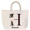 Beach Bag with Rope Handle Huguette Letter Flower Birthday Christmas Gift | Large Tote Bag &; Sport