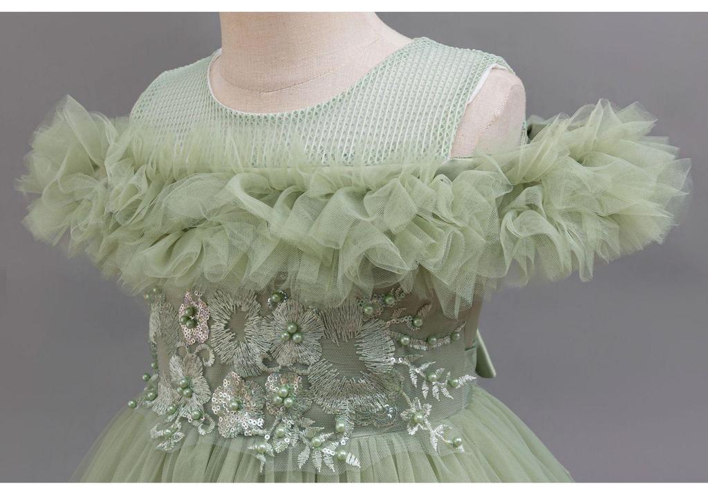 Girls' Puffy Princess Dress – Flower Girl & Piano Performance Formal Wear