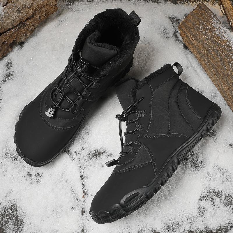 

New outdoor snow boots five-finger cotton shoes men s hiking hiking off-road piled anti-splashing casual cotton women s boots 36