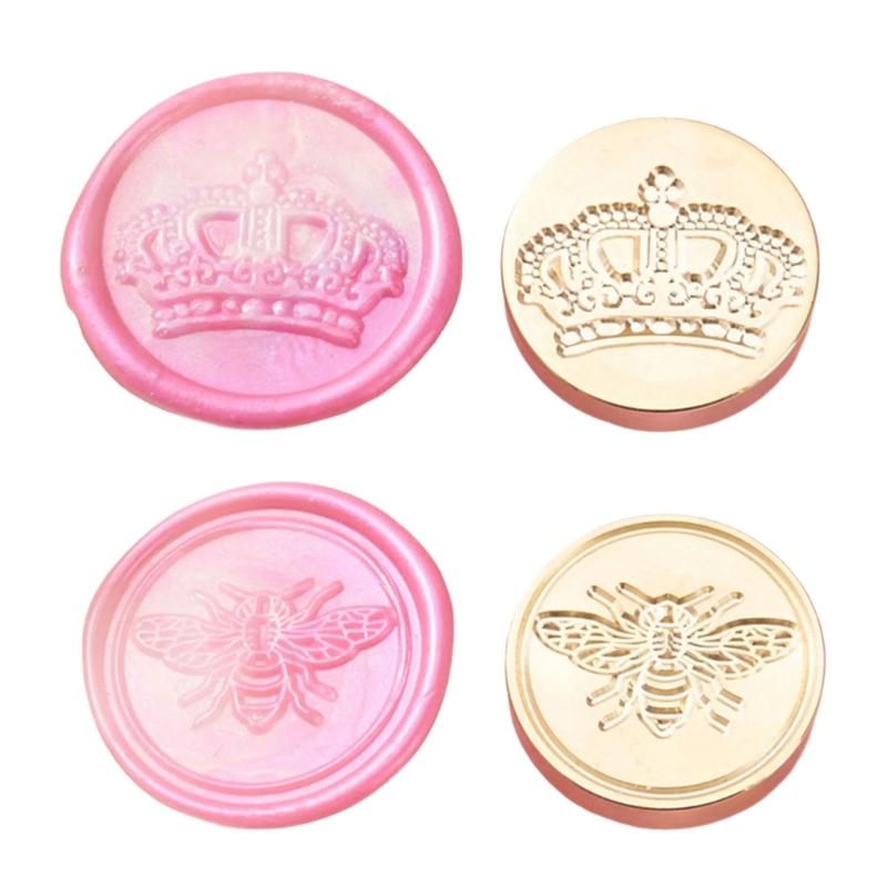 2Pcs Wedding Themed Seal Stamp Head, Embossed Sealing Stamp Head for Invitations Envelope Scrapbooking Embellishments