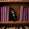 Unique Witchy Desk Decor 3D Printed Grinning Black Cat Statue, Sitting Figurine, Dark Small Crafts for Shelves Style Sculpture, Halloween Decorative