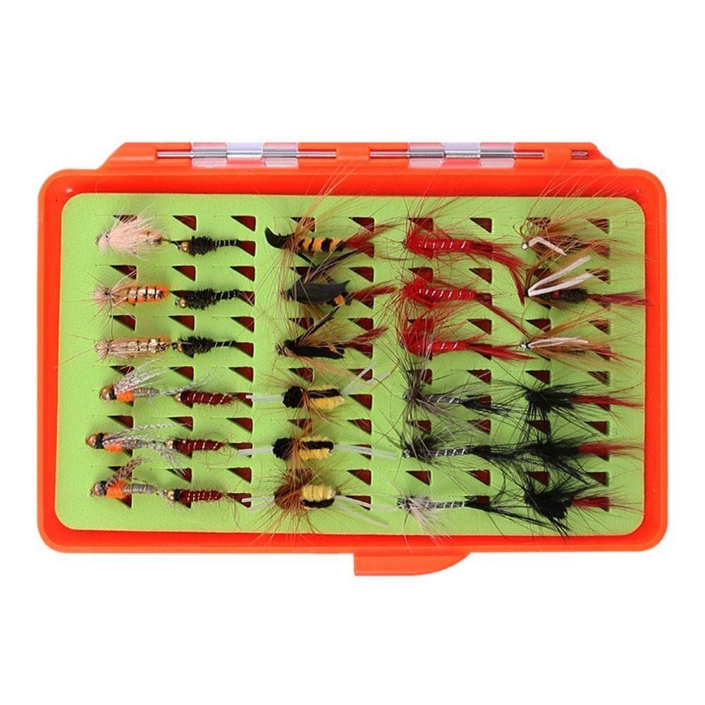 30/32PCS with Flat Box Fishing Flies Assortment Lightweight Fly Fishing Bait Kit  For Trout