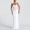New women's clothing temperament pleated streamer dress foreign trade fashion neck sexy hip wrap dress women