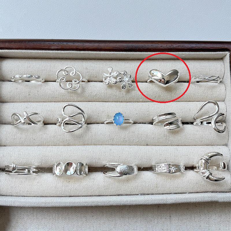 Korean 925 Sterling Silver Geometric Ring: Non-Fading, Versatile, Adjustable, Bright Finish for Women.