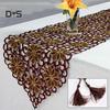 KPOP Flower Brodered Dining Soffbordslöpare Placestable Cover Heminredning