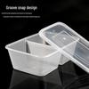 LAOXIANGHE Disposable 2-Compartment Takeout Containers with Lids, 750ml