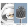 2PCS Toilet Brush and Holder Wall-mounted Soft Bristles Toilet Brush Cleaner No-drilling Bathroom
