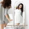 Full-Length LED Arched Mirror, 3 Colors, Memory Function, 150 x 40 cm, Silver