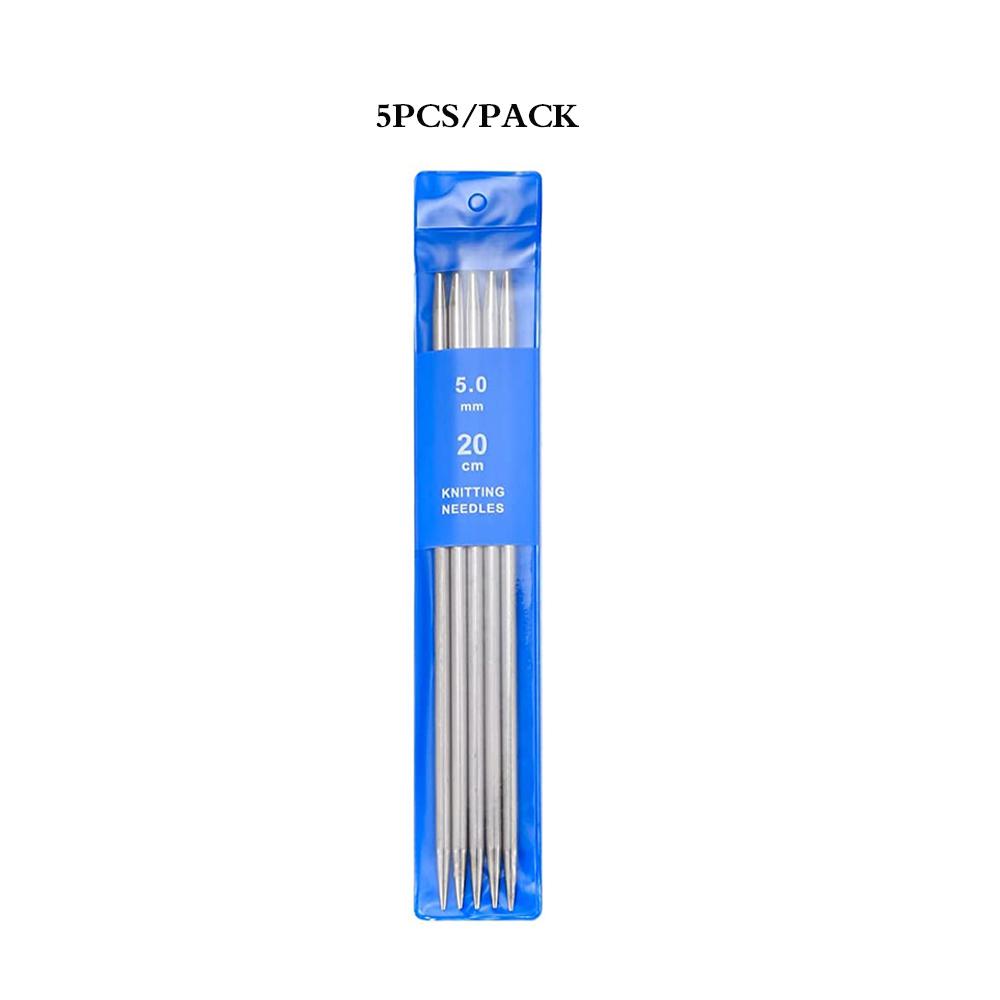 Set di Ferri da Maglia a Maglia Doppia in Acciaio Inossidabile da 20 cm, 5-35 Pezzi, 2-5 MM, per Progetti di Lavoro a Maglia di Maglioni