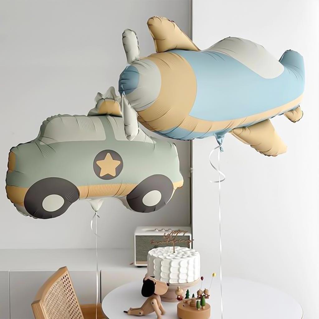1pc-Matte Triple Layer Cake Aluminum Foil Balloon/Matte Airplane/Matte Rainbow/Matte Police Car/Matte Retro Balloon, Party