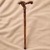 Hand Carved Panther Walking Stick Wooden Jaguar Head Cane Ergonomic Walking Aid Handmade Gift for Men Decorative Staff