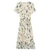 2026 Summer Silk Goddess Style Printed Short-Sleeve Loose Dress for Women