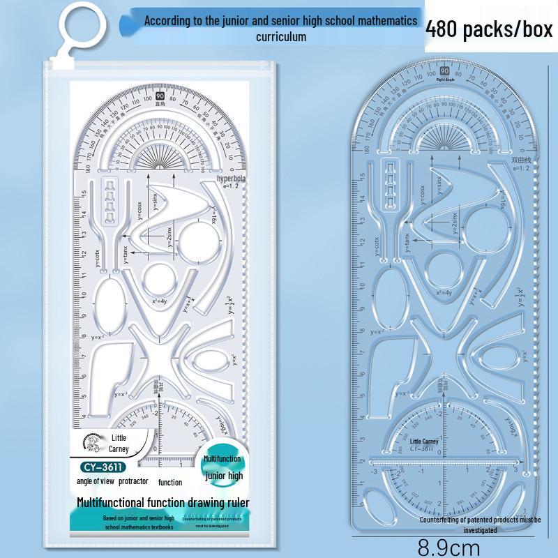 Rotatable Multi-Functional Drawing and Geometric Ruler Set for Students