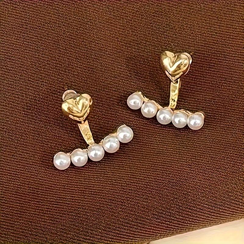 Elegant Retro Faux Pearl Earrings - Vintage Zinc Alloy Dangle Studs, Fashion Jewelry for Women, Daily Wear & Party Accessories
