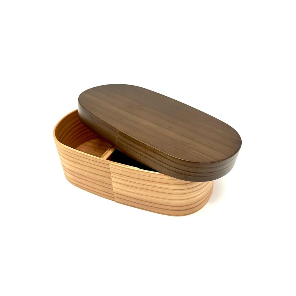 Yamaya Lacquerware Store Colored Magewappa Bento Box, Made In Japan, 500ml, White Wood with Lid, Made In Japan (Marron Brown)