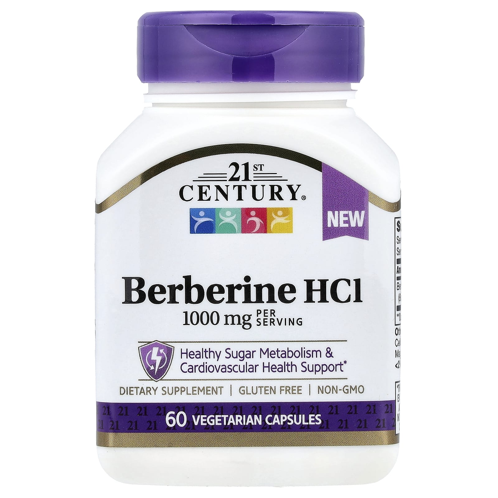 

21st Century, Berberine HCl, 60 Veggie Capsules (500mg per capsule)