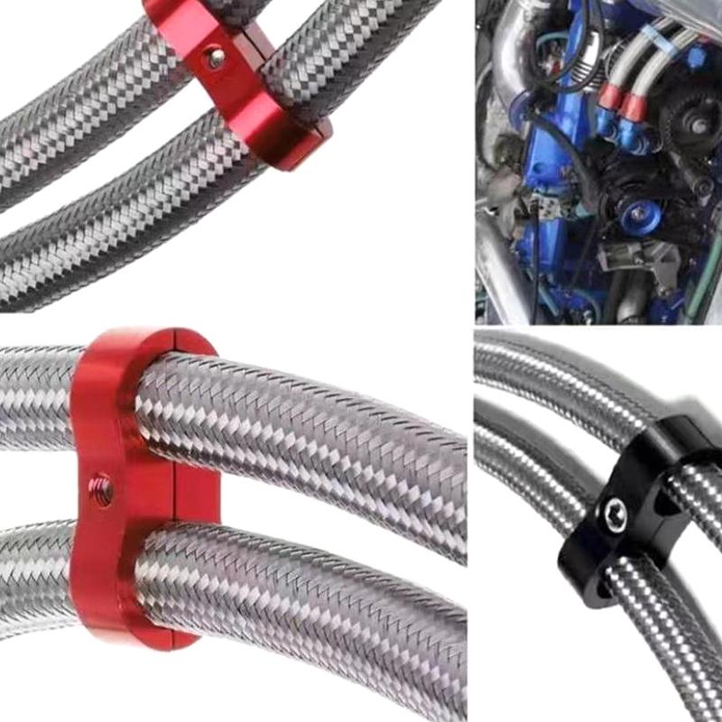 Universal An4 An6 An8 An10 Billet Oil Fuel Water Hose Tube Seprator Divider Clamp Aluminum Line Separator Kit