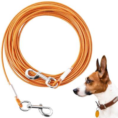 Double Dog Walking And Training Leash Iron Wire Durable Chew Proof Leads Heavy Duty Dog Tie Out Cable For Large Dogs Outdoor
