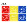 6 Piece Stencil Set Pcs Painting Template Stencils, 5.5x5.9 Inch Washable Reusable DIY Art And Craft Stencils for Wood Paper Fabric, Home Decor