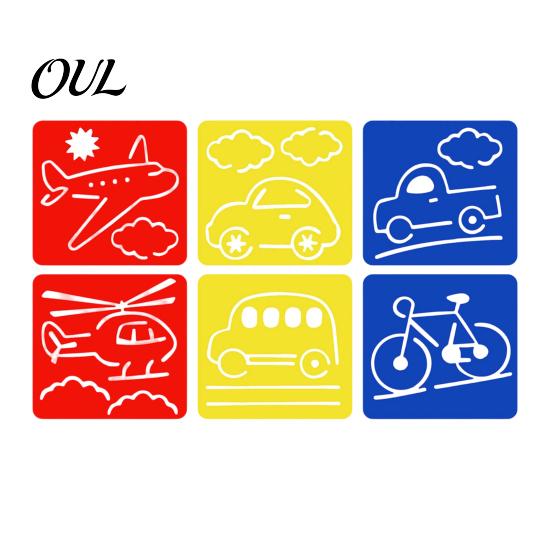 6 Piece Stencil Set Pcs Painting Template Stencils, 5.5x5.9 Inch Washable Reusable DIY Art And Craft Stencils for Wood Paper Fabric, Home Decor