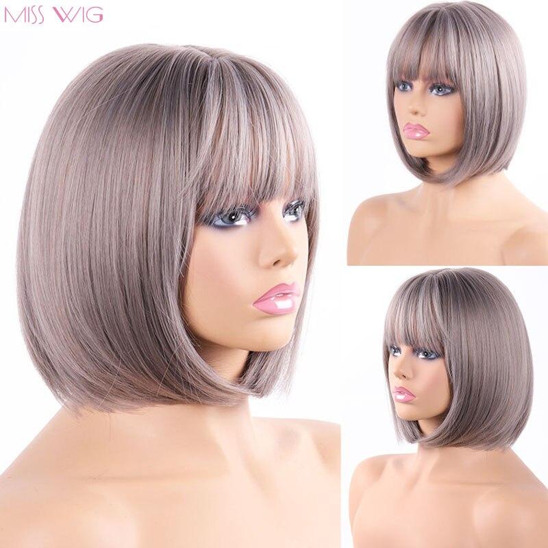 

XINRAN, прямой черный синтетический парик с челкой, женский короткий парик из волос, термостойкий парик Бобо, повседневный парик