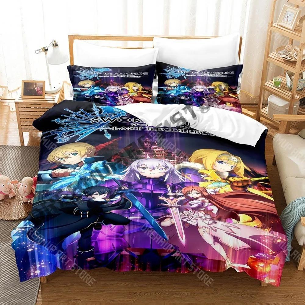 3D Print Sword Art Online Game SAO Bedding Set Single Twin Full Queen King Size Bed Set Adult Kid Bedroom Duvetcover Sets A