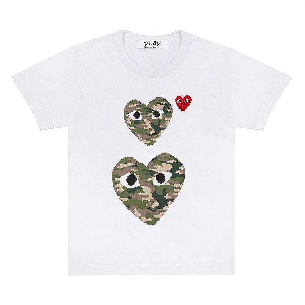 Cross-border American Trendy Brand Bestseller Heart-shaped Unisex 3D Printed Crew Neck Simple Casual Loose Short-sleeve T-shirt
