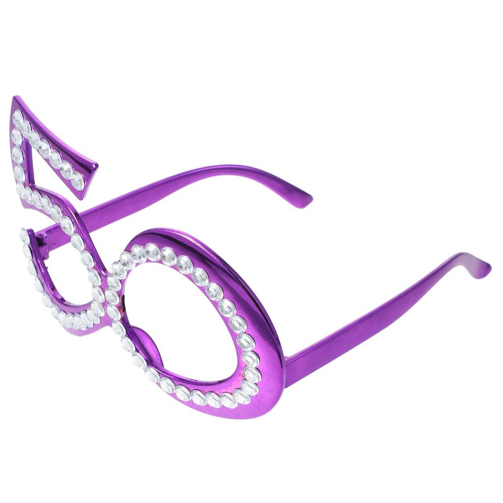 1PC 50 Digital Shaped Glasses Lightweight Plastic Frame Glitter Rhinestone Novelty Eyewear Birthday Party Anniversary