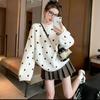 Maglione Pullover Casual a Pois Lavorazione Lenta Autunno Inverno per Donna