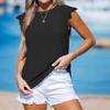Summer Women's Fashion Lace Patchwork Eyelets Short Sleeved Leisure T-shirt