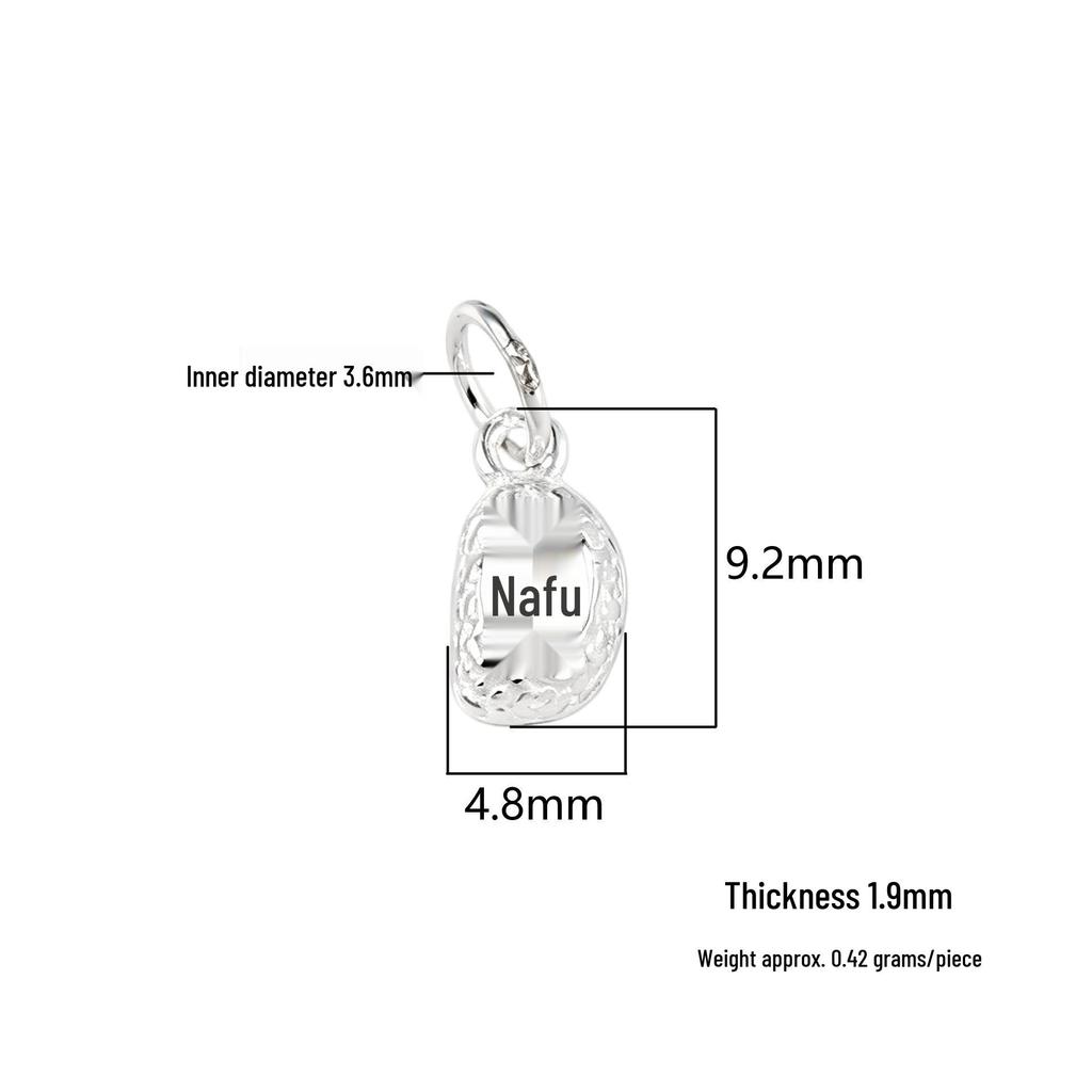 S999 Sterling Silver Hammered Fortune Pendant for DIY Crystal Bracelet/Necklace Accessories