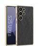 For Samsung Galaxy S25 S24 Ultra Phone Case Galaxy S25 Ultra Electroplated Leather Protective Shockproof Cover