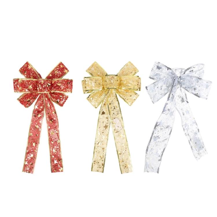 Weihnachtsschleife mit LED-Licht Baumfest Feiertagsparty Dekorationsmaterialien