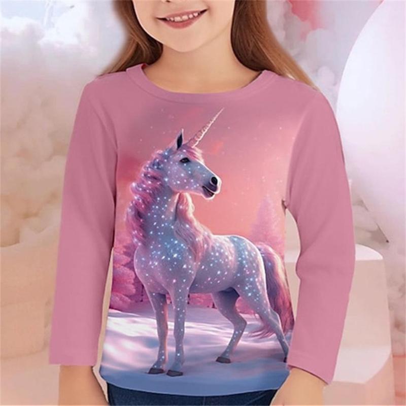 Cartoon Cute Long Sleeved Soft Comfortable Fashionable Top Girls Children