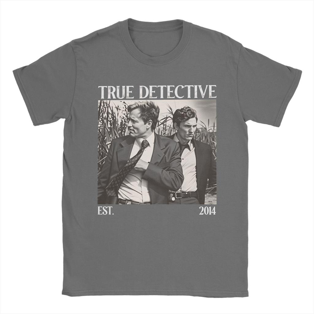 True Detective Rust Cohle Marty Hart Herren T-Shirts Lustiges T-Shirt Kurzarm Rundhals T-Shirt Baumwolle Neue Ankunft Oberteile
