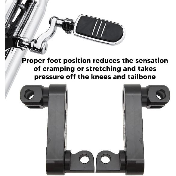 Generic Motorcycle Foot Pegs Bracket, Adjustable Highway Foot Pegs Extension Brackets, Passenger Highway FootPegs Male Mount Foot Peg Clamp Support