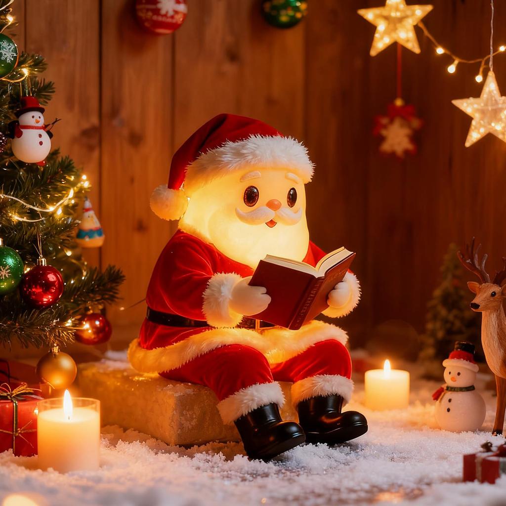 Reading Book Lamp, Christmas Table Lamp With Warm Light, Cute Xmas Decoration For Home Living Room Bedroom Desk, Holiday Gift For Kids Adults
