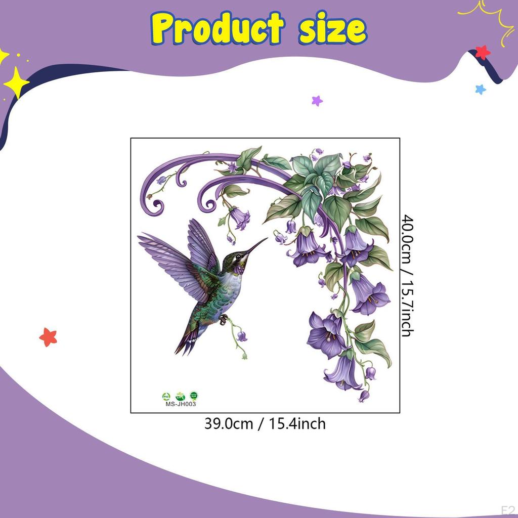 Birds Flower Wall Decal Mural Bathroom School Self Sticky Modern Office Art Decor Garden Room