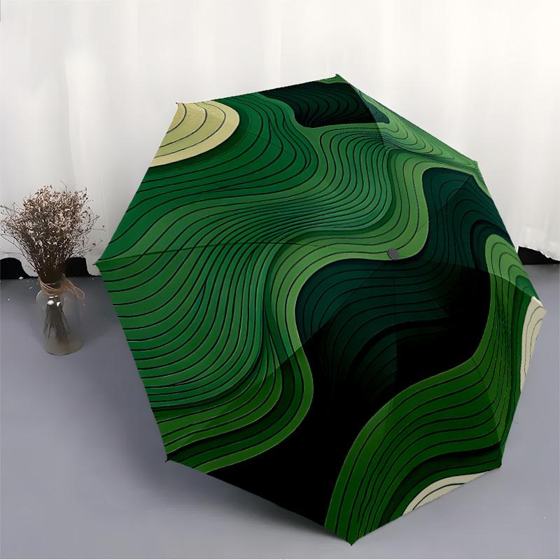 1 Stück Wellenform Automatisches Öffnungs-/Schließschirm mit Ein-Tasten-Bedienung, Winddichtes Design, Leichter Tragbarer Schirm für Damen & Herren6058