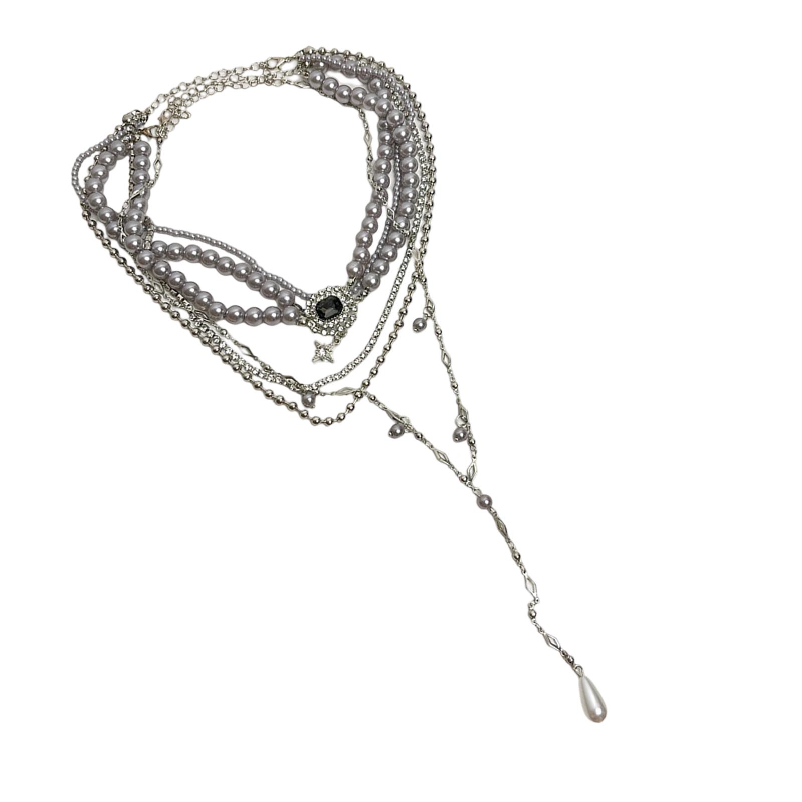 

Fashionable Layer Pearls Necklace Eye Catching Necklace Alloy Texture Suitable for Daily Commute and Business Meetings