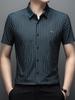 Men's Vertical Striped Short-Sleeve Non-Iron Shirt - Summer Fashion for Dad