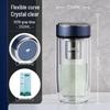 WANXIANG Double Wall Glass Tea Infuser Tumbler