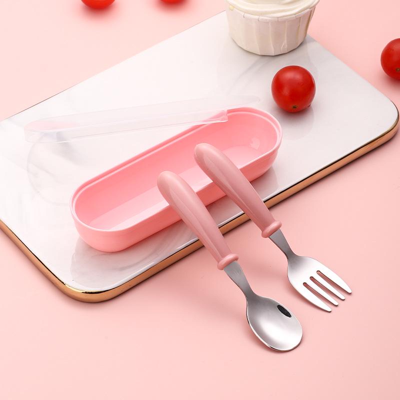 304 Stainless Steel Children's Cutlery Set - Baby Spoon, Fork, and Dinner Spoon
