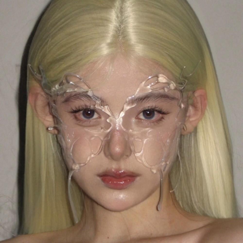 Resin Butterfly Mask Transparent Masquerade Props Retro Halloween Masks  Game Party