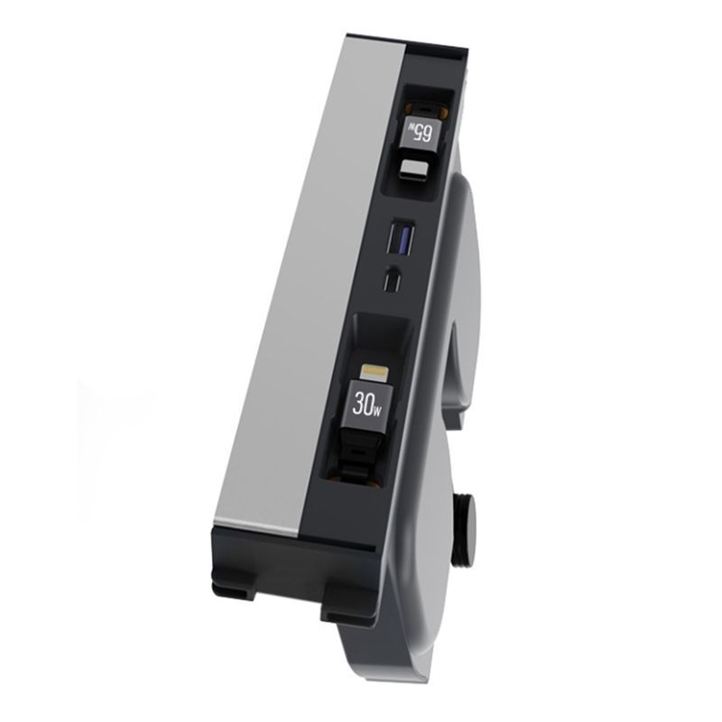 Durable-Car Smart Docking Station TYPE-C+Lightning Interface Docking Station Telescopic Rope For Tesla Model 3 Highland Model Y