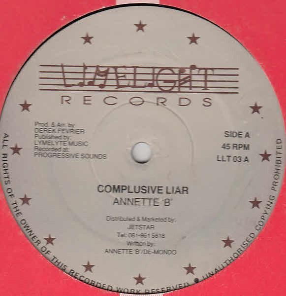 

12inch Record ANNETTE B DEMONDO Compulsive Liar Skin Ketch A Dub LLT03 Limelight Recor UK Reggae Ska Dub Used